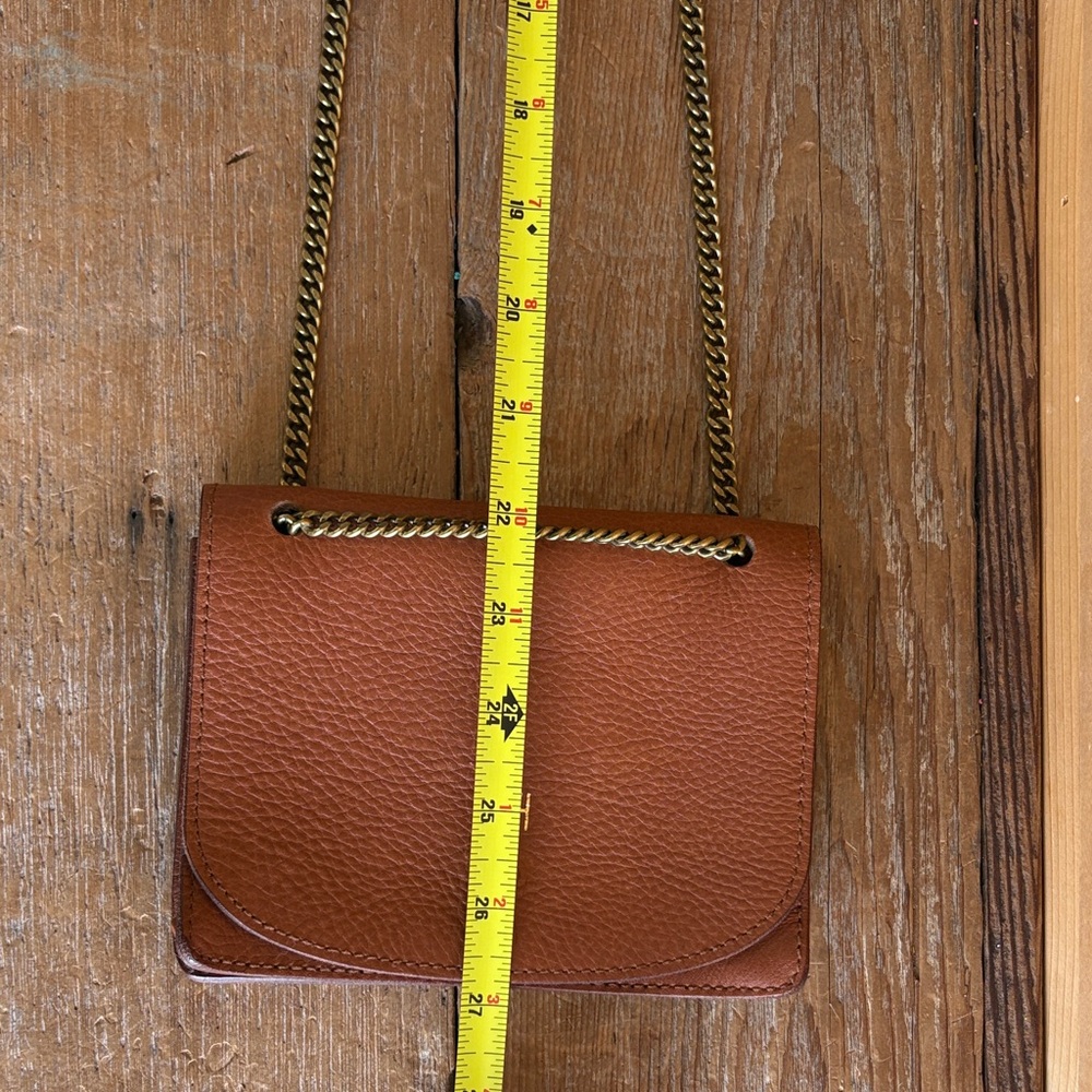 Madewell Tan Pebbled Leather Crossbody with Gold Chain - Picture 12 of 12